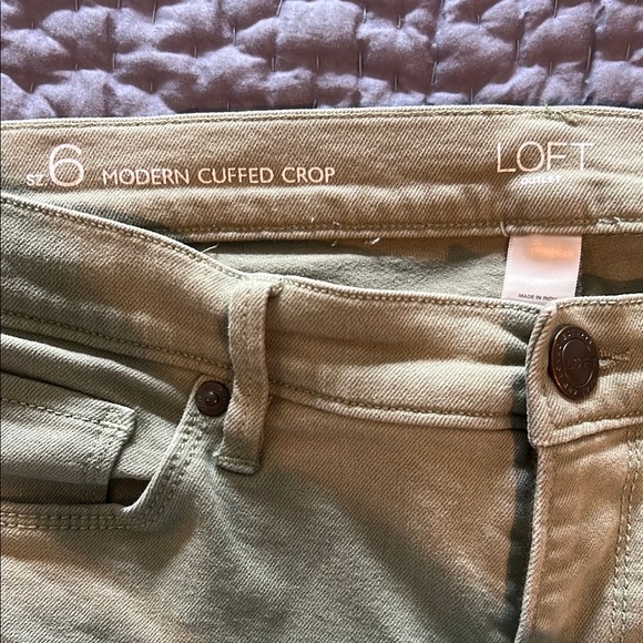 LOFT Sage Green Modern Crop Jean size 6 - Picture 6 of 8